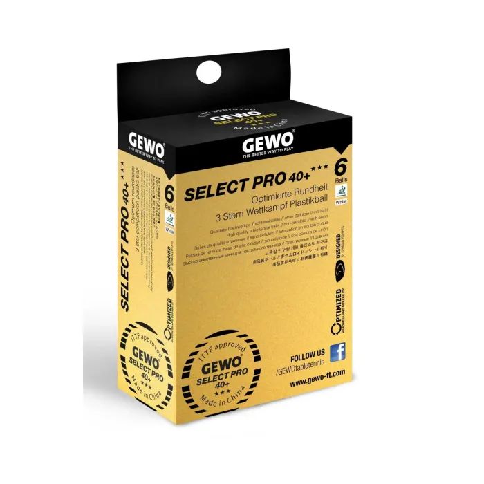Мячик для настольного тенниса Gewo Select Pro 40+ ITTF 6 шт (86481200) (931059) изображение 2