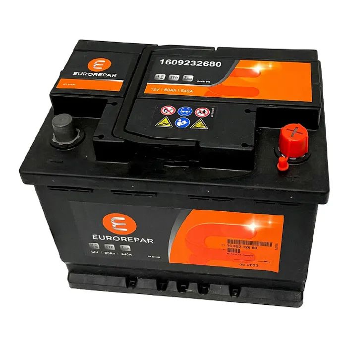 Аккумулятор автомобильный EUROREPAR 60Ah 540A R+ (1609232680)