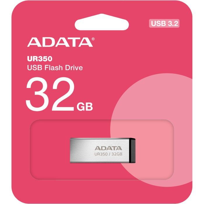 USB флеш накопитель ADATA 32GB UR350 Silver-Black USB 3.2 (UR350-32G-RSR/BK) изображение 5