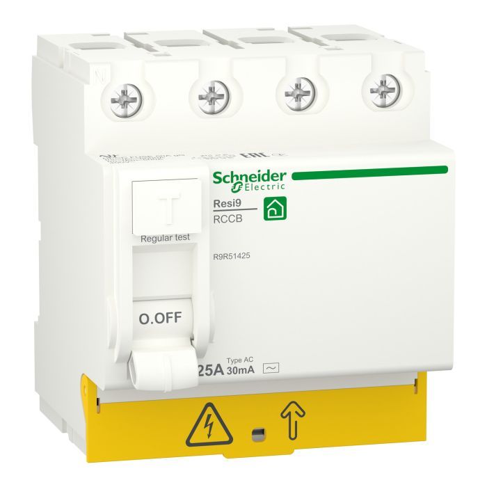 Дифференциальный автоматический выключатель Schneider Electric RESI9 4P 25A 30mA (R9R51425)