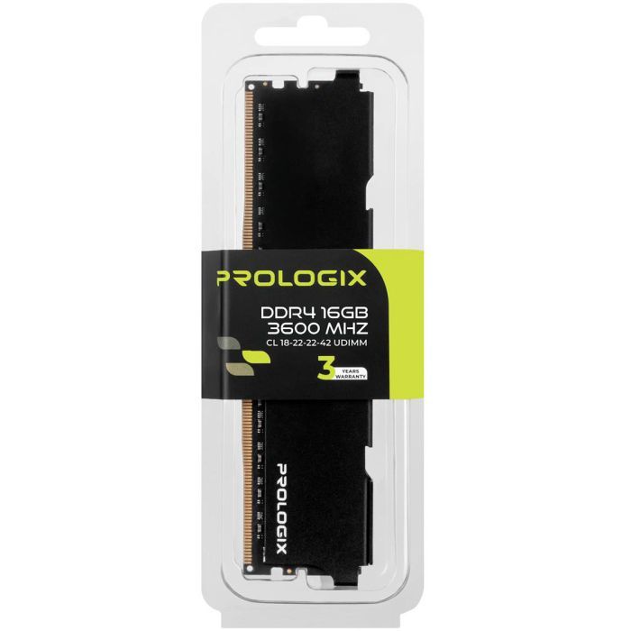 Модуль пам'яті для комп'ютера DDR4 16GB 3600 MHz Black Prologix (PRO16GB3600B4) зображення 4