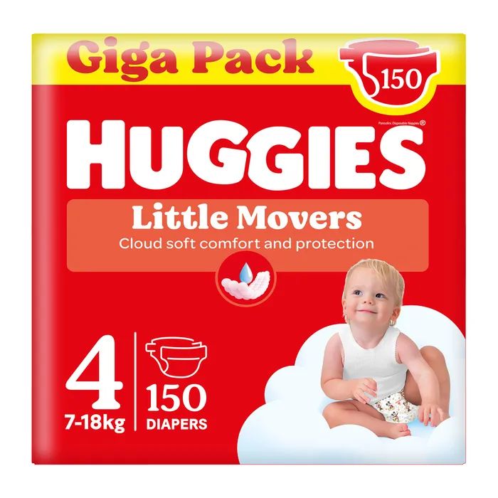 Подгузники Huggies Little Movers 4 (7-18 кг) M-pack, 150 шт (5029053583402)
