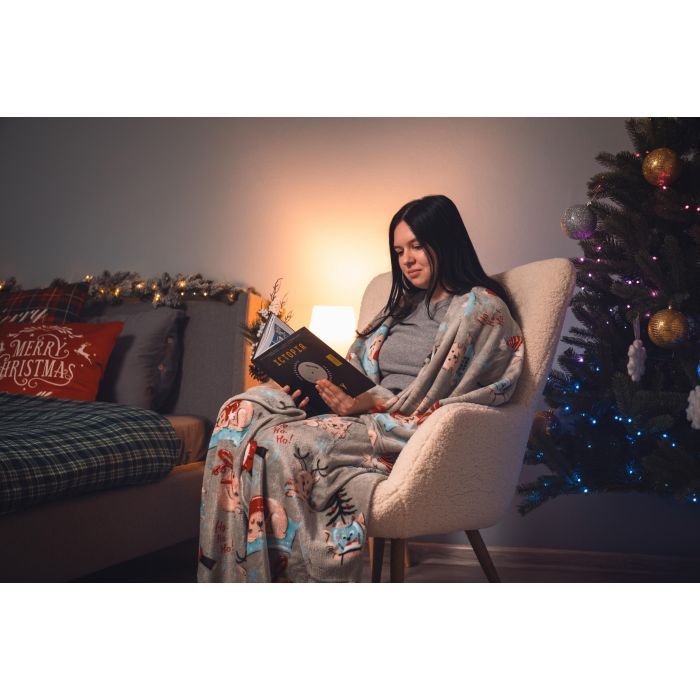 Плед Ardesto Christmas Flannel 160х200см, 100% полиэстер, рождественские котики (ART0120PB) изображение 2