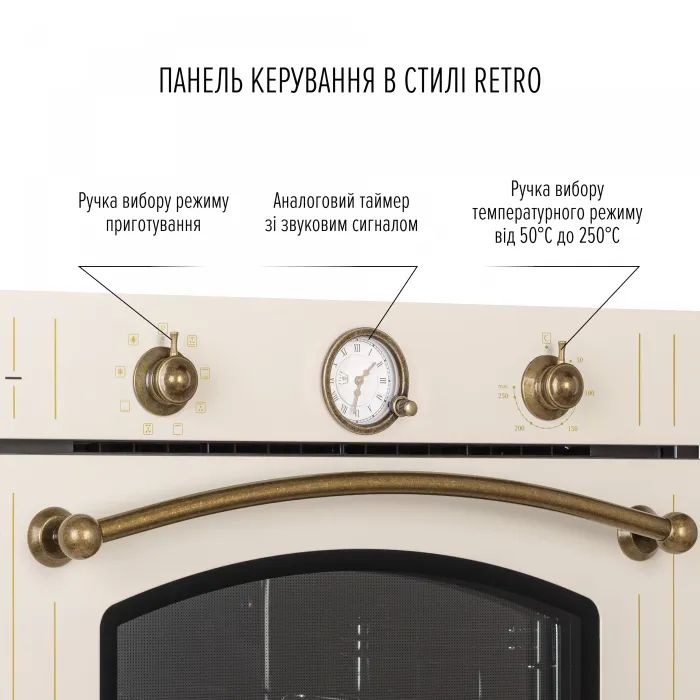 Духовой шкаф Perfelli RETRO 6A8N BEIGE изображение 5