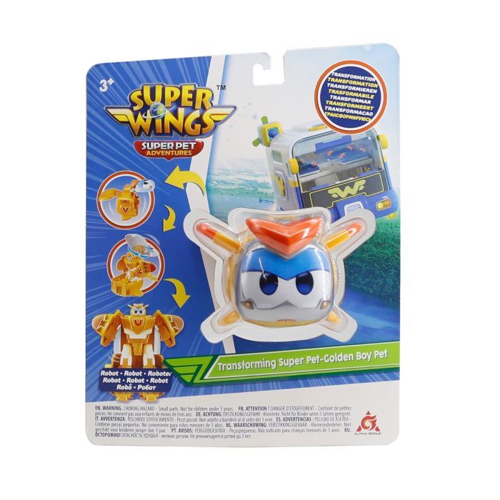 Трансформер Super Wings Transforming Super Pet Золотой Мальчик любимец (Golden Boy pet) (EU770644) изображение 7