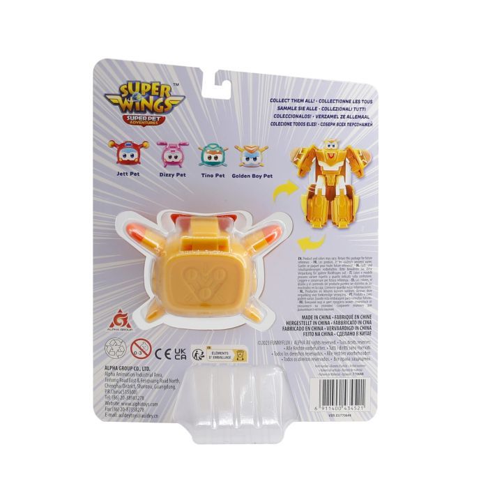 Трансформер Super Wings Transforming Super Pet Золотой Мальчик любимец (Golden Boy pet) (EU770644) изображение 8