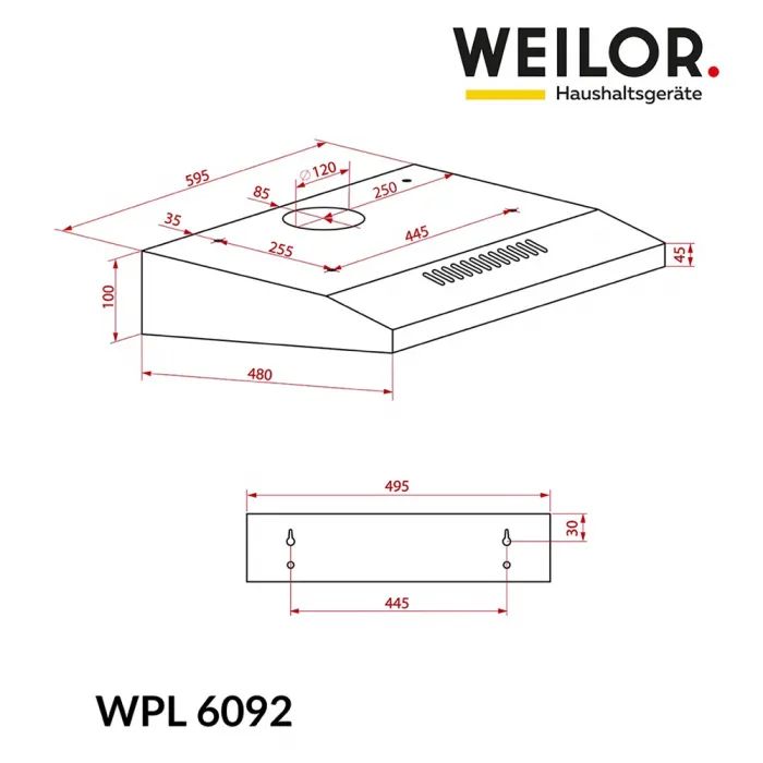 Вытяжка кухонная Weilor WPL 6092 WH изображение 9