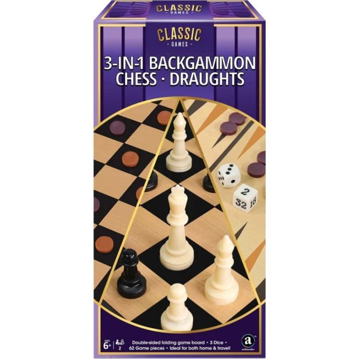 Настольная игра Ambassador Набор 3-in-1 Backgammon Chess Draughts (англ) (6337864)
