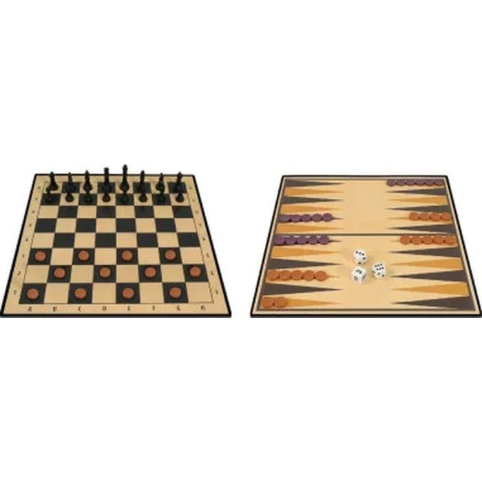 Настольная игра Ambassador Набор 3-in-1 Backgammon Chess Draughts (англ) (6337864) изображение 3