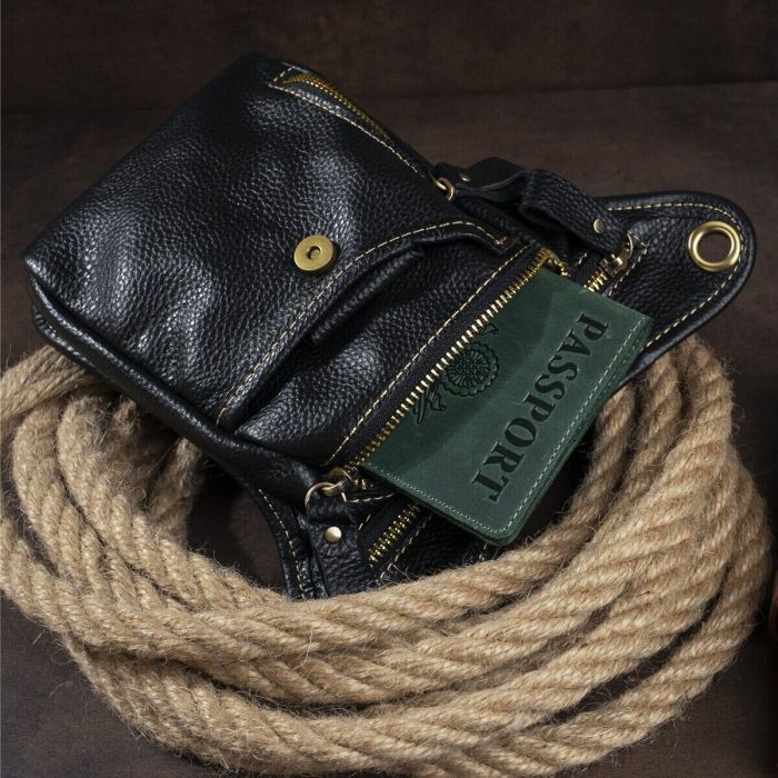 Сумка Vintage На пояс Чорна (14659) зображення 6