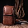 Сумка Vintage На пояс кожаная Светло-коричневая (22565) изображение 6