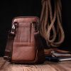 Сумка Vintage На пояс кожаная Светло-коричневая (22565) изображение 7
