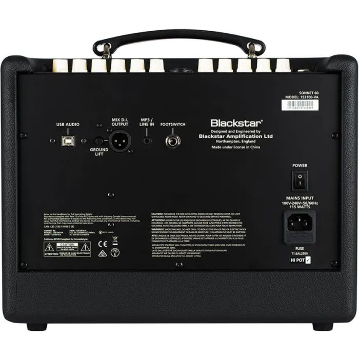 Комбопідсилювач Blackstar Sonnet 60 Acoustic Black (301038) зображення 3