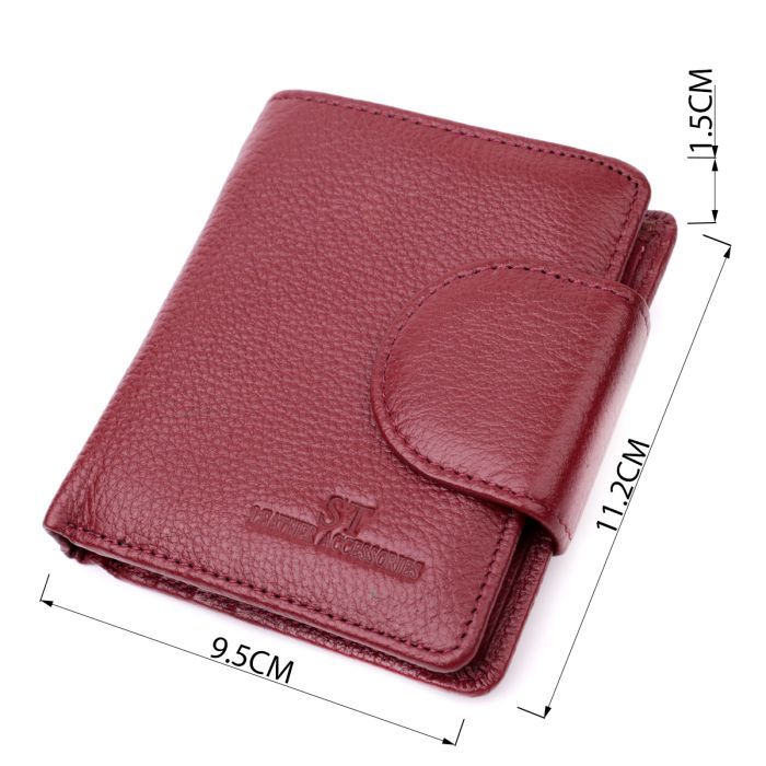 Гаманець ST Leather З натуральної шкіри Бордовий (22452) зображення 3