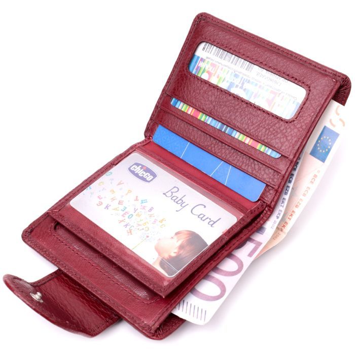 Гаманець ST Leather З натуральної шкіри Бордовий (22452) зображення 6