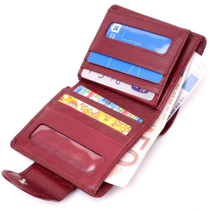 Гаманець ST Leather З натуральної шкіри Бордовий (22452) зображення 7