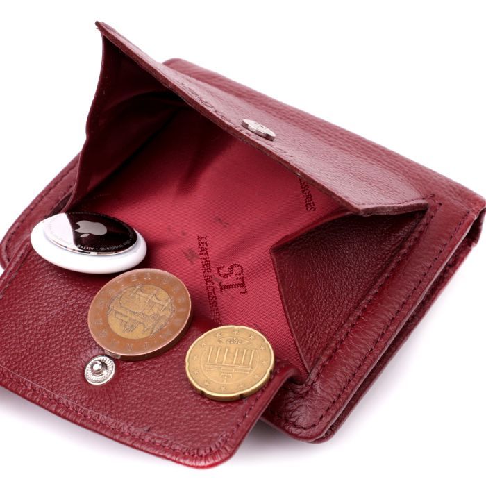 Гаманець ST Leather З натуральної шкіри Бордовий (22452) зображення 8