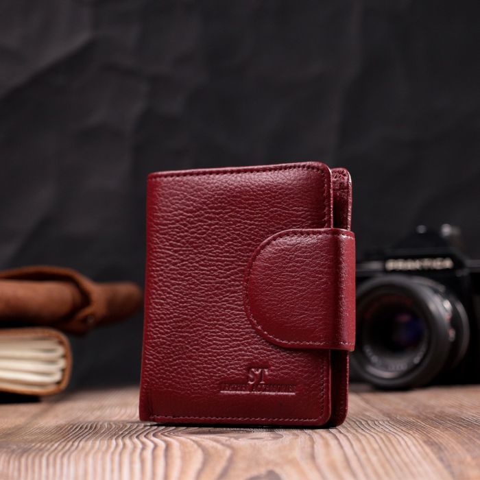 Гаманець ST Leather З натуральної шкіри Бордовий (22452) зображення 9