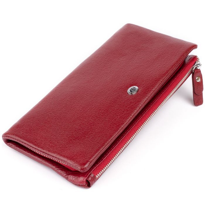 Кошелек ST Leather Из кожи с карманом для мобильного Розовый (19313)
