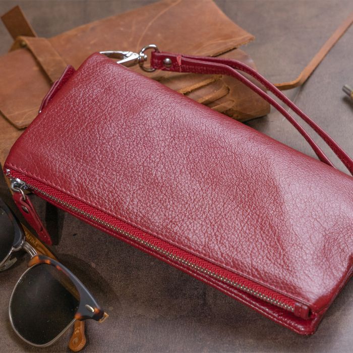 Кошелек ST Leather Из кожи с карманом для мобильного Розовый (19313) изображение 9