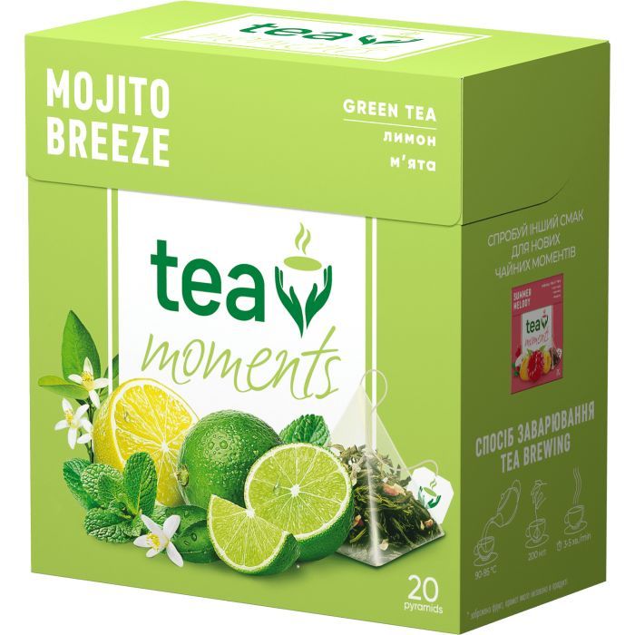 Чай Tea Moments Mojito Breeze зеленый 25х1.6 г (tm.00469)