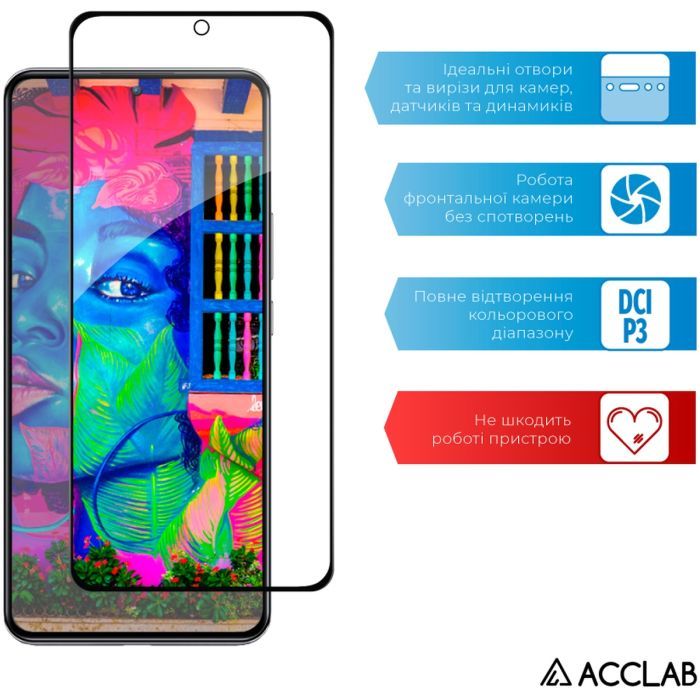 Стекло защитное ACCLAB Full Glue Xiaomi 12T/12T Pro Black (1283126546402) изображение 5