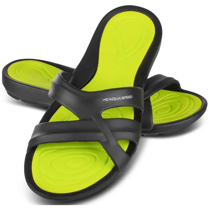 Шлепанцы Aqua Speed Panama 513-38 чорний, зелений 37 (5908217665959)