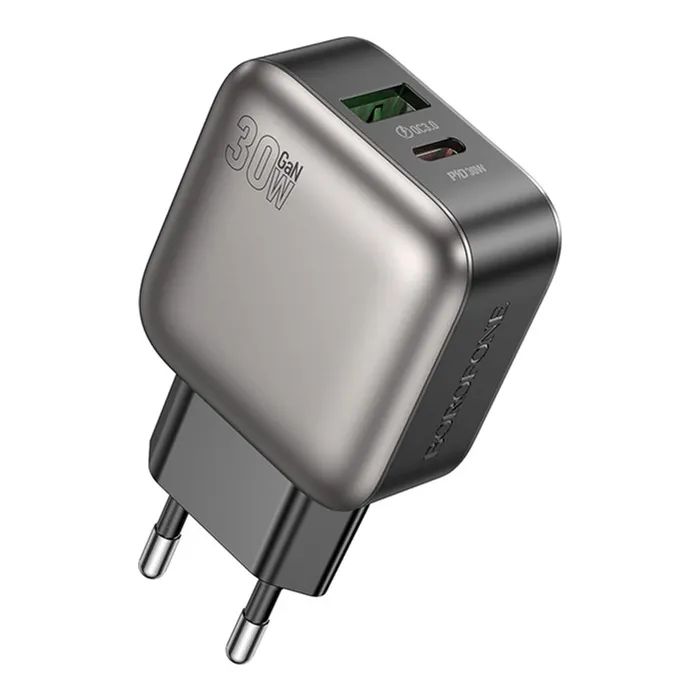 Зарядний пристрій BOROFONE BAS55A Absolute 1xUSB-C PD30W + 1xUSB QC3.0 Black (6941991116230)