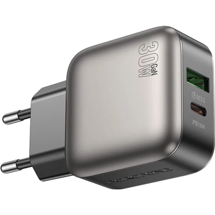 Зарядний пристрій BOROFONE BAS55A Absolute 1xUSB-C PD30W + 1xUSB QC3.0 Black (6941991116230) зображення 4