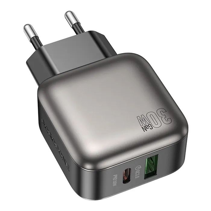 Зарядний пристрій BOROFONE BAS55A Absolute 1xUSB-C PD30W + 1xUSB QC3.0 Black (6941991116230) зображення 5