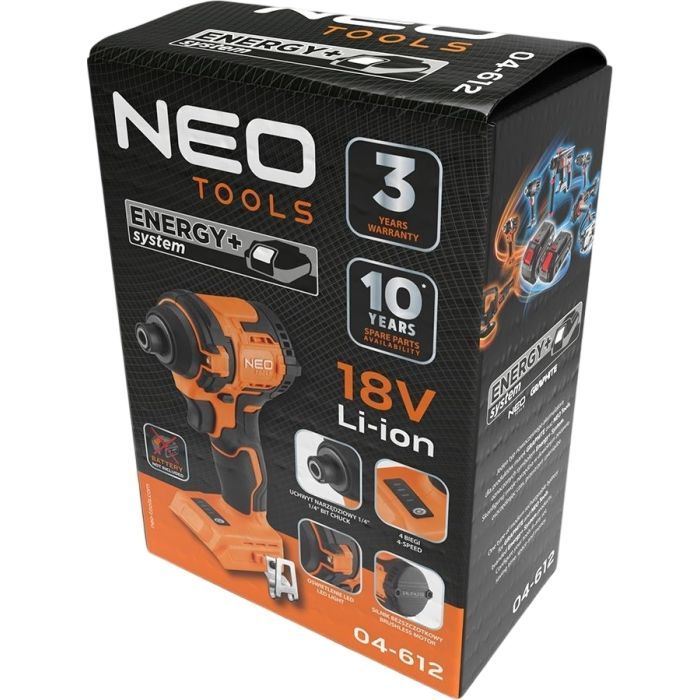 Гайковерт Neo Tools Energy+ 18V, бесщеточный, 3600об/мин, 300Нм, 1/4", 4 скорости (без АКБ и ЗУ) (04-612) изображение 9