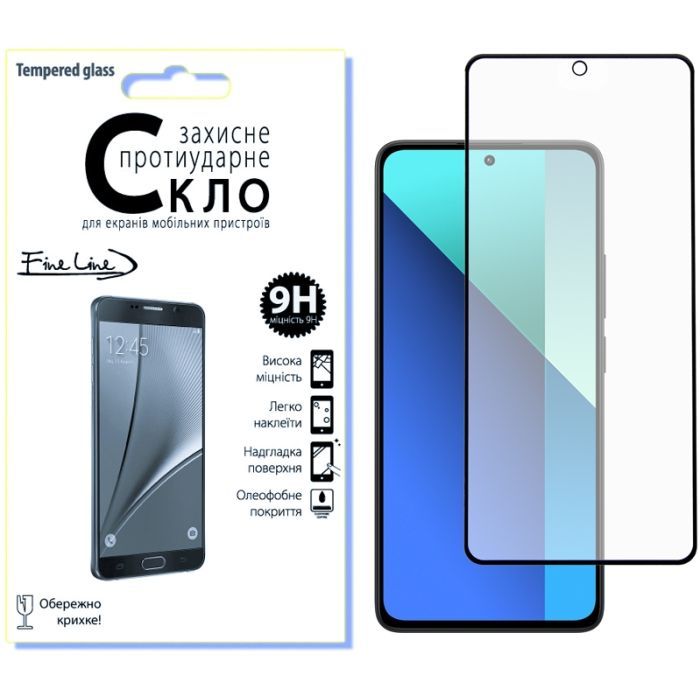 Скло захисне Fine Line Xiaomi Redmi Note 13 4G Black (FL-TGFG-346) > ціни в Києві та Україні Скло захисне Fine Line Xiaomi Redmi Note 13 4G Black (FL-TGFG-346)