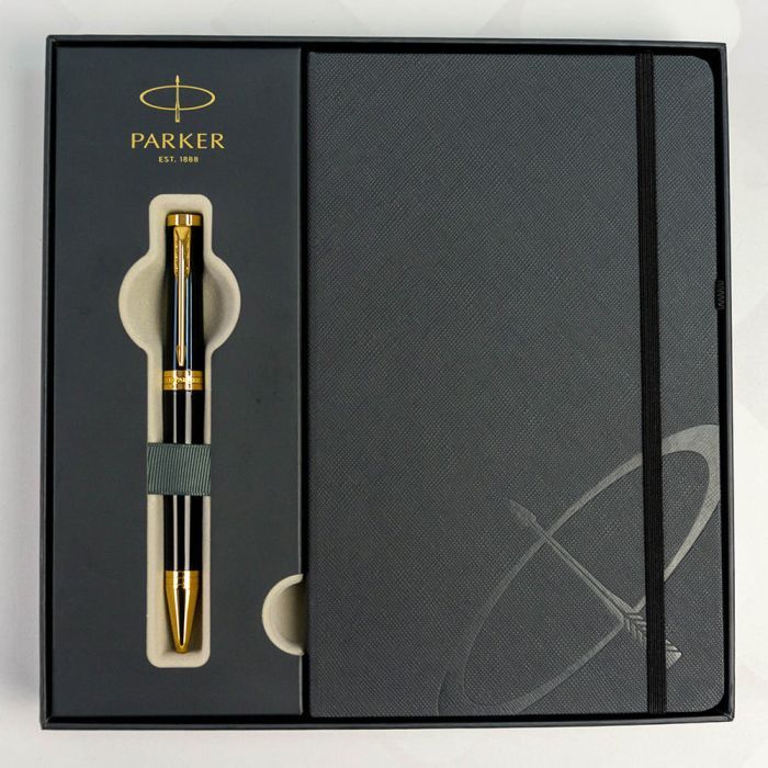 Ручка шариковая Parker INGENUITY Black Lacquer GT BP + блокнот Parker + подар.упак. GIFT24 (60 032b24) изображение 3
