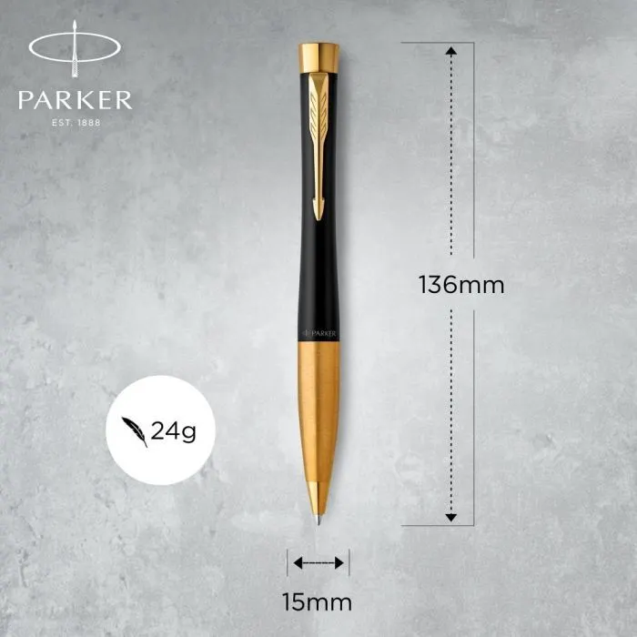 Ручка шариковая Parker URBAN 17 UKRAINE Muted Black GT BP Трезубец (30035_T001y) изображение 4