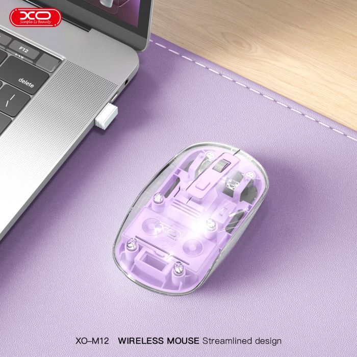 Мышка XO M12 Wireless Transparent/Pink (M12 Purple) изображение 6
