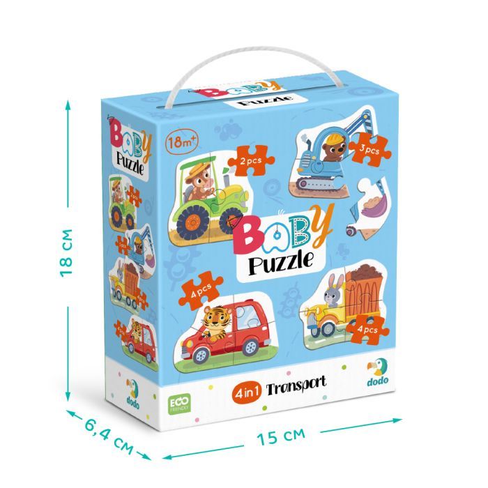 Пазл DoDo 4 в 1 Baby puzzle. Транспорт (300685) зображення 4