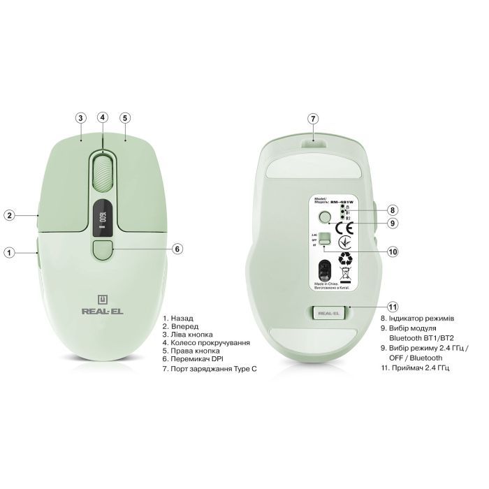 Мышка REAL-EL RM-481W (EL123200060) изображение 11