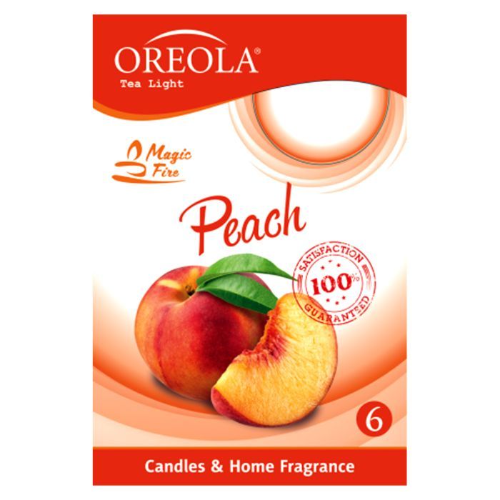 Ароматична свічка Oreola Персик 6 шт (5908252829156)