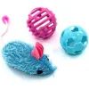 Игрушка для кошек Hippie Pet Мышка и два мячика, синий и розовый (HIPSET2303006)