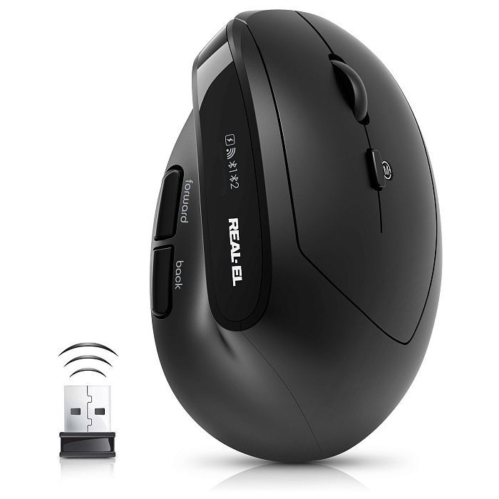 Мышка REAL-EL RM-490W Wireless/Bluetooth Black (EL123200058)