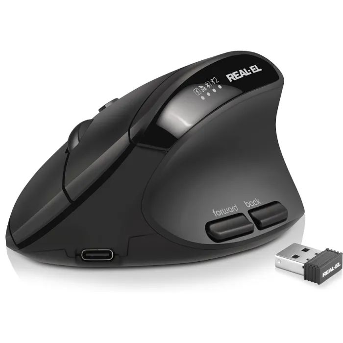 Мышка REAL-EL RM-490W Wireless/Bluetooth Black (EL123200058) изображение 2