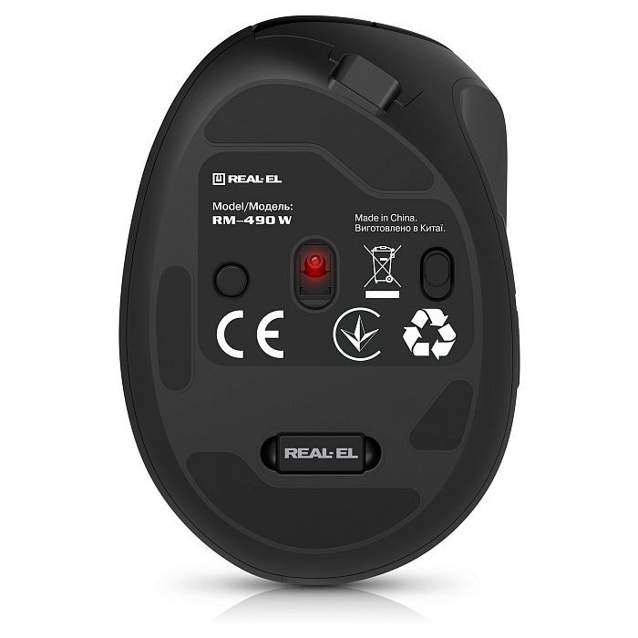 Мышка REAL-EL RM-490W Wireless/Bluetooth Black (EL123200058) изображение 7