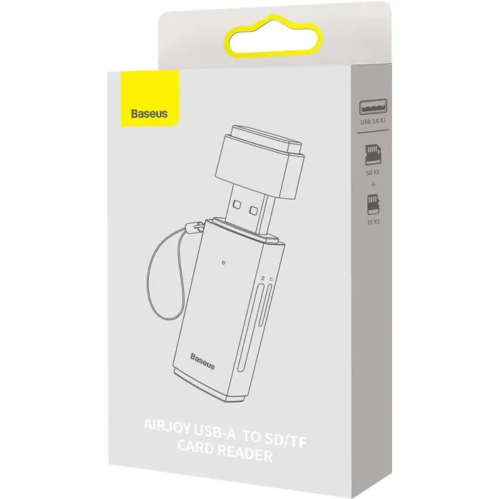 Зчитувач флеш-карт Baseus USB to SD/TF gray (WKQX060013) зображення 7