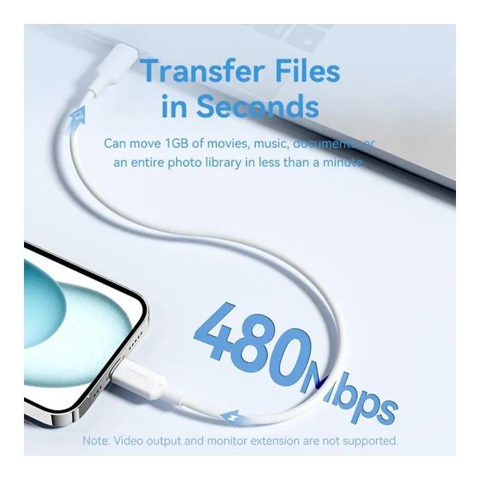 Дата кабель USB-C to USB-C 1.0m 3A black Vention (TRCBF) зображення 2