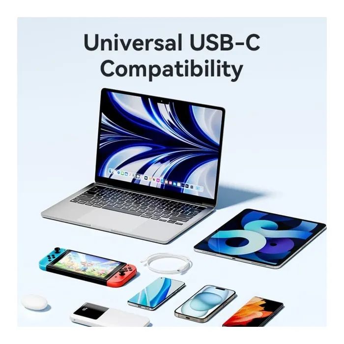 Дата кабель USB-C to USB-C 1.0m 3A black Vention (TRCBF) зображення 3
