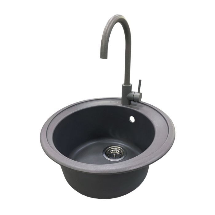 Мийка кухонна Adamant Sun сірий + змішувач (4824296910104) зображення 2