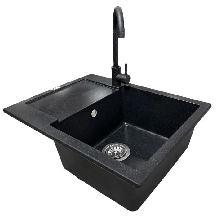 Мойка кухонная Adamant Minimal чорний + змішувач (1824296912303) изображение 3