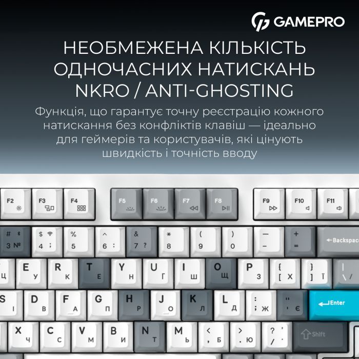 Клавиатура GamePro Asgard Drakkar Keychron Super Red Switch Wireless/Bluetooth/USB UA White (MK305WH) изображение 17