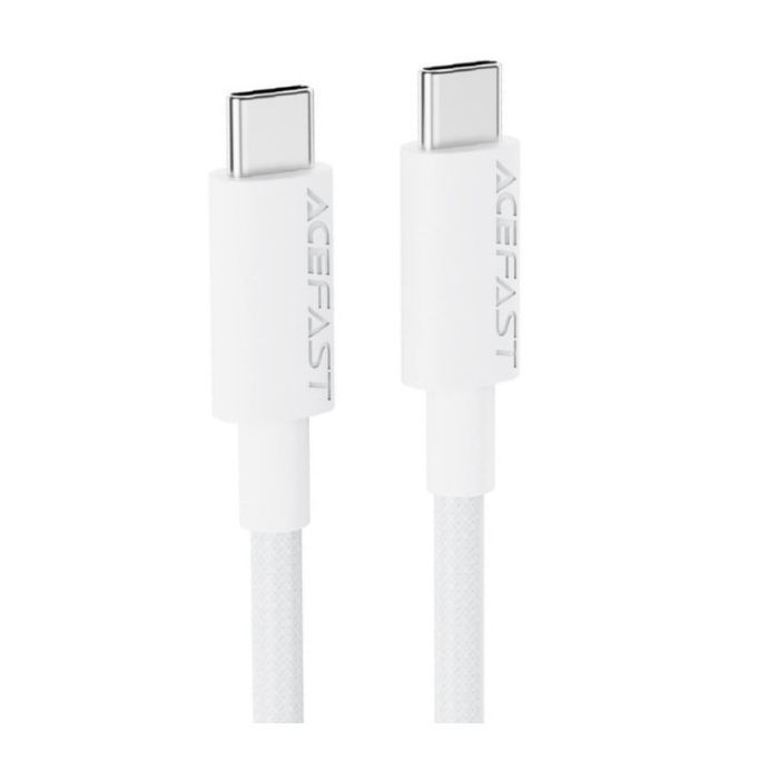 Дата кабель USB-C to USB-C 1.2m 3A white Acefast (6974316284253)