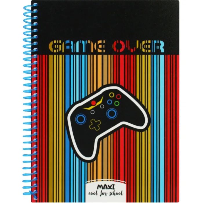 Блокнот Maxi А5, пластикова обкладинка, спіраль, 80 арк., клітинка (MX20832-22)
